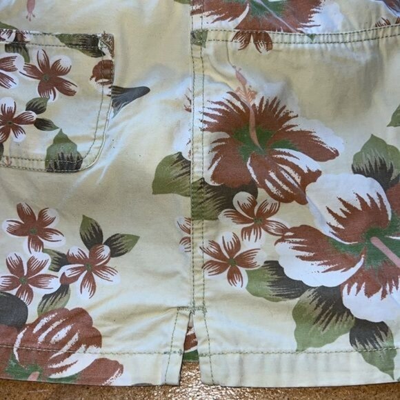 Old Navy Womens Floral Skort Size 0 Tropical Hawaiian Pattern Beige Cotton Summe - Picture 7 of 9